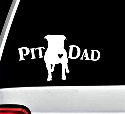Bluegrass Decals Pit Dad Pit Bull Pitbull Dog White Decal Sticker H1106