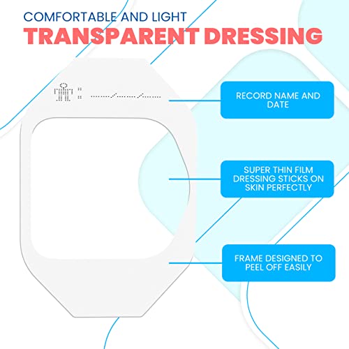 Houseables Waterproof Bandages Film, Transparent Dressing, Skin Shield Patches, 2 3/8 X2 3/4 Inch, Clear, Box Of 100, Wound Cover Bandage, Adhesive Dressings Pad For Swimming, Post Surgical, Shower #TOP3