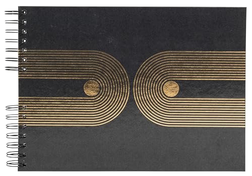 Exacompta - Réf. 16748E - 1 Album photo à spirales Graphik - 150 photos - 50 pages noires - format 32 x 22 cm - couverture en carton recouvert de papier noir...