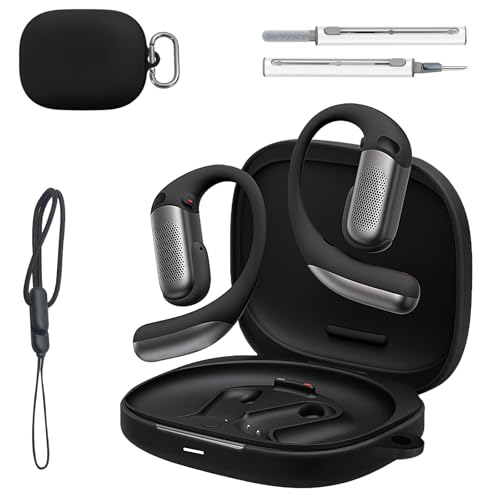 Shokz OpenFit Pro�P�[�X�J�o�[�A�t�̃V���R���t���{�f�B�ی�J�o�[�B�w��A�h�o�A�ϏՌ��A���ɗD��������(�u���b�N)