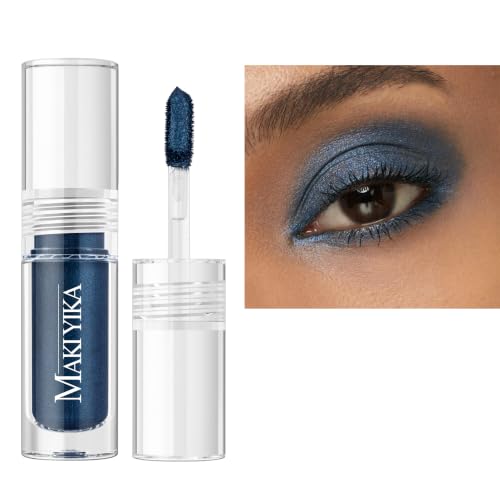 Haze Blue Glitter Eyeshadow Liquid Coffee Glow Shimmer Eye Shadow for Women