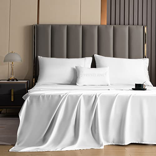 Whitney Home Textile Queen Size Sheet Set - Rayon Derived from Bamboo, Luxury Cooling Bed Sheets,...