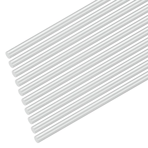 M METERXITY 10-Pack Round Aluminum Rod, 6mm (1/4") Dia 250mm (10") Length 6061 Aluminum Round Rod Solid Lathe Bar Stock Metal Sticks for DIY Crafts Making/Industrial/Construction/Model