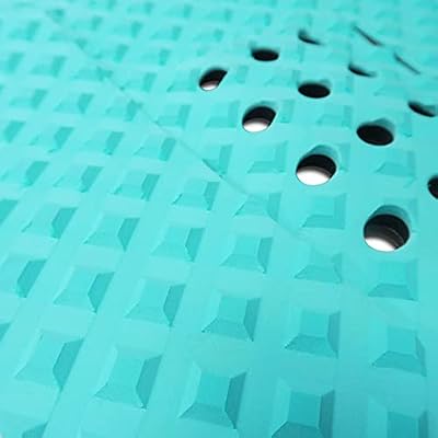 5 Piece EVA Surfboard Deck Traction Pads for Stomp Skimboards, Surf Boards, Funboard, Fish Board/Aqua Blue Gray Black