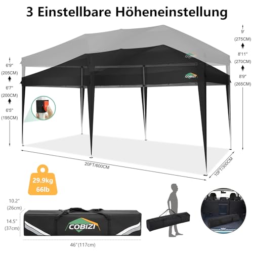 Faltpavillon 3×6 COBIZI – Wasserdicht und Klappbar für Events