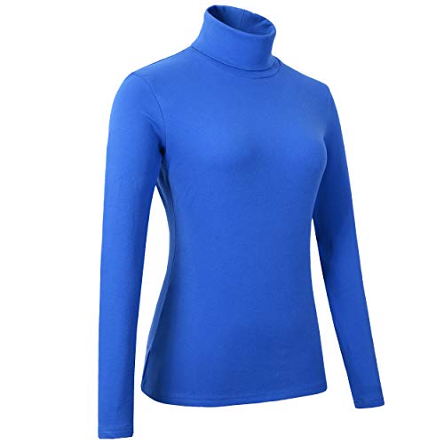 Image of Women's Soft Cotton Turtleneck Top Basic Pullover Sweater
