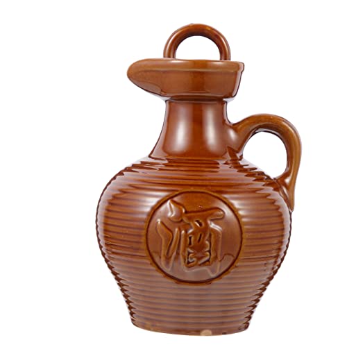 FUNOMOCYA Contenitore Per Vino Ceramico Di Bollitore Per Vino Portatile Coperchio Sigillato Anti-perdita Beccuccio Liscio Per Versamento Fluido Maniglia Portatile Adatto Bar e Altri Usi