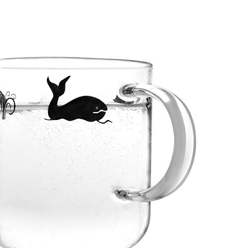 Elitea Glass Mug With Handle Clear Cute Coffee Mugs Tea Cup With Whale Print 12.2Oz #TOP2