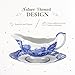 Spode Blue Italian 9 Oz Gravy Boat and Saucer, Earthenware Sauce Boat with Large Handle, Classic Countryside Design, Perfect for Gravy, Sauces, Salad Dressings, Dishwasher & Microwave Safe