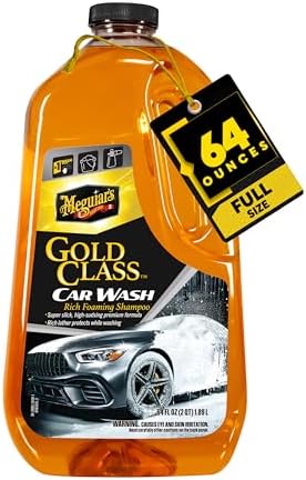 Meguiar's Gold Class Car Wash, Ultra-Rich Car Wash Foam Soap and Conditioner for Car Cleaning, Car Paint Cleaner to Wash and Condition in One Easy Step, 64 oz