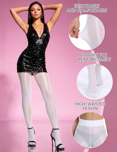 Image of Buauty Shimmer Tights for Women, Shiny Oil Pantyhose Stockings, Oil Bright Shaping Tight Ultra Shiny Sheer Tights High Waist