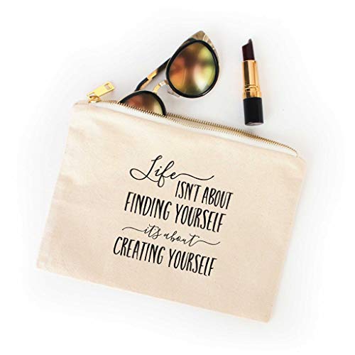 Preisvergleich Produktbild Creating Yourself Kosmetiktasche aus Segeltuch, inspirierendes Geschenk für sie, beste Freundin, Achtsamkeitsgeschenk