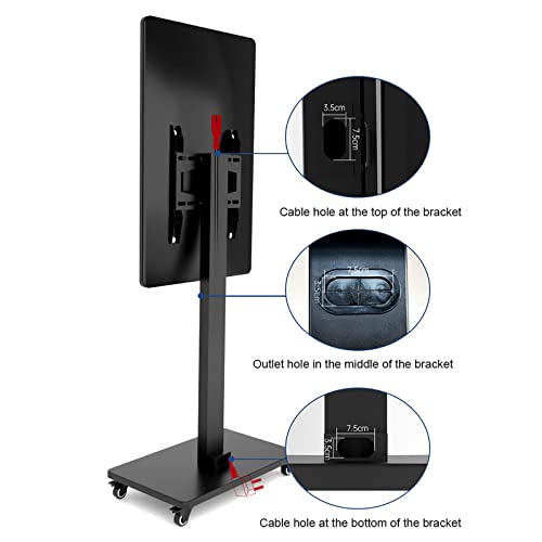Soporte móvil para TV ajustable con ruedas y bloqueo miniatura 5