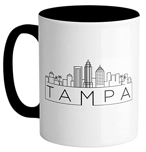 TeesAndTankYou Skyline Tampa Florida Coffee Mug 11oz Black