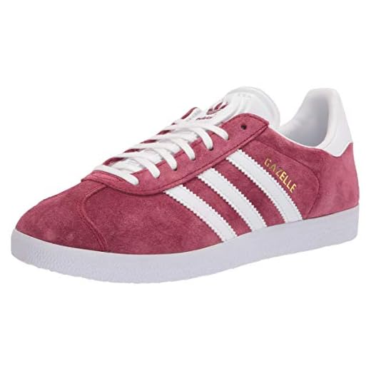 adidas Men's Gazelle Sneaker, Collegiate Burgundy/White/Gold Metallic, 9