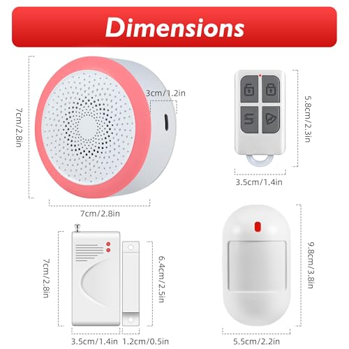TOWODE Smart WiFi Home Alarm System, 120dB Wireless Security Kit with Door Sensor, Motion Detector, Remote Control, Tuya App Alerts, 433MHz Expandable, Ideal for Apartment, Garage, Business,Shop by TOWODE - Image 7