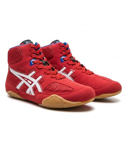 Spall Professional Wrestling and Boxing Shoes Lightweight Breathable Combat Sports Training Footwear (RED EU Footwear Size System Adult Men Numeric Narrow 44)