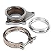 Stainless Steel T04E T3 / T4 5-Bolt Turbo Downpipe Flange to 3" V-Band Conversion Adapter Kit