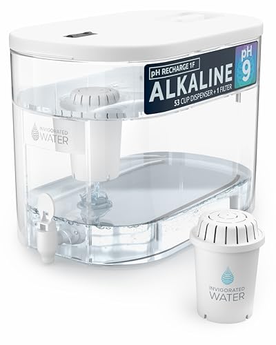 Invigorated Water Alkaline Water Purification Unit, White, Plastic, pH001 Filter Included, Convenient Anti-Slip Design