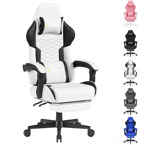 Gaming-Stuhl,Computer-Gaming-Stühle mit Fußstütze,verstellbaren Armlehnen und...