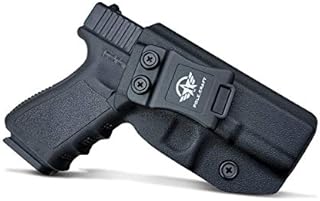 POLE.CRAFT Glock 19 Holster IWB Kydex Holster for Glock 19 19X Glock 23 Glock 25 Glock 32 Glock 45 (Gen 3 4 5) - Inside Waistband Carry Concealed Holster Glock 19 IWB Pistol Case (Black, Right Hand)