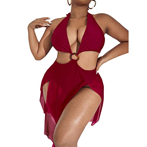 Maillot de bain une pièce femme grande taille asymétrique fluide