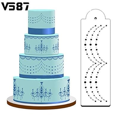 Wedding Cake Stencil Template Benbo 7pcs Cake Decorating Embossing Plastic Spray Floral Cake Cookie Fondant Side Baking Mesh Stencil Wedding Decor