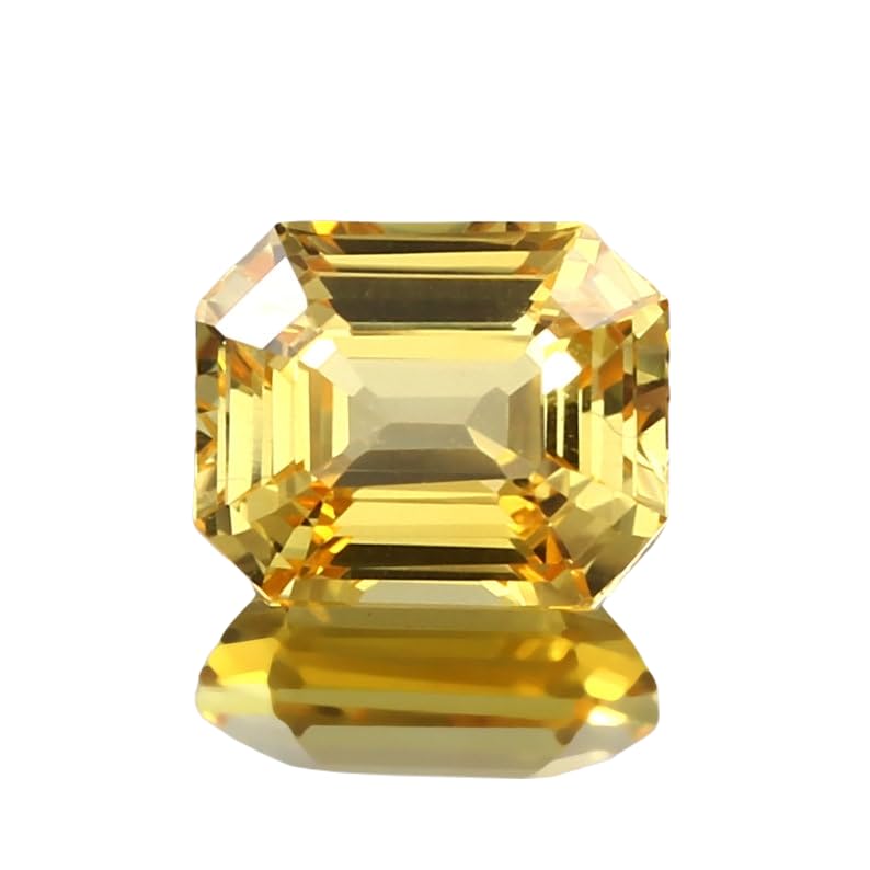Saphir jaune de forme émeraude pour un cadeau d'anniversaire de mariage unique