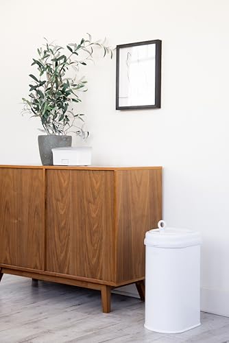 Ubbi Pet Waste Pail, Cat Litter Disposal System, Odor Locking, Stainless Steel, White image 9