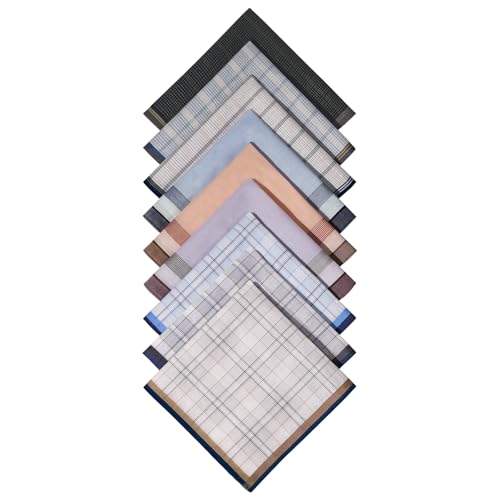 Ensemble mouchoir à carreaux HOULIFE en coton doux idée cadeau pour homme