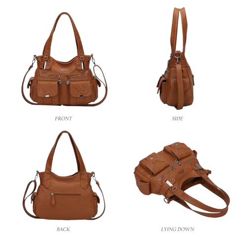 Image of KL928 Women's Large Purses Handbags PU Leather Multi-Pocket Shoulder Bag | Large