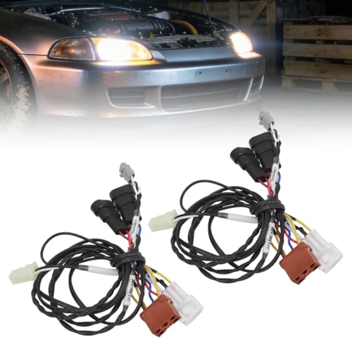 2 x Plug & Play Headlight Conversion Harness Set for Acura Integra 1994-2001 | Adapter for JDM Non-HID & HID Lights | No Cutting, w/Fender & Corner Wires