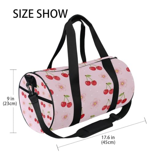 Bolsa de gimnasio redonda unisex con estampado flor de cerezo 4