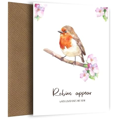 Robins Appear Sympathy Card for Adults Cover