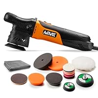 AUTIWOZ W02 Exzenter Poliermaschine Mini,630W Auto Polieren von Scheinwerfern,12mm Orbit Poliur für Details/Gesamte Fahrzeug,50mm/75mm Stützteller,2500-7000RPM,Kratzwaxer Wachsen Polier Schleifen