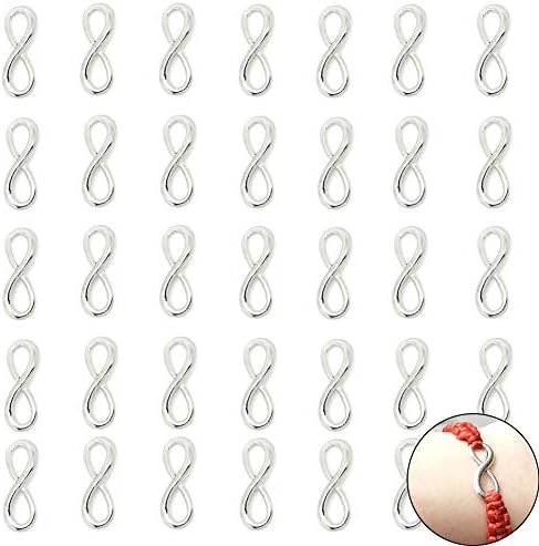 FAFAHOUSE 100PCS Antique Silver Plated Infinity Symbol Connector Charms Pendants for Bracelets Necklace Jewelry Making or DIY Crafts