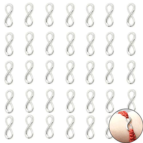 KuuGuu 100 PCS Alloy Infinity Links Connector Charms Antique Silver