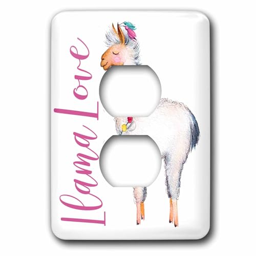 Bouchon de prise motif lama 3dRose lsp_254946_6 plaque interrupteur decoration