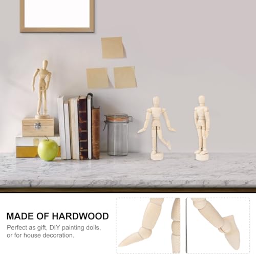 Image of Artists Wooden Manikin Jointed Mannequin: 12 Pack 4.5 Inch Artist Mannequin Model Drawing Figure Model Wooden Mannequin Artist Manikin with Stand for Drawing Painting Desk Decoration
