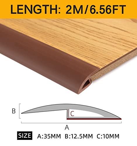 Bnell Carpet & Floor Edging Trim Strip,Self Adhesive-Pvc Floor Transition Strip,Thresholds For Doorways With A Height Less Than 10 Mm (6.56Ft_Brown) #TOP1