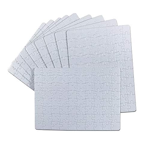 Sublimation Jigsaw Puzzles Blanks 10 Sheets DIY for Heat Transfer Machine A5/A4/A3/Heart Shape Rectangle Craft Gift Holiday (A5-80 Parts) Cover