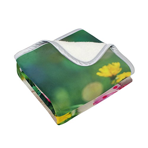 Top Carpenter Kitten In Dandelion Flowers Velvet Plush Throw Thermal Blanket - 60X90 In - Printed For Couch Bed Sofa Car #TOP1