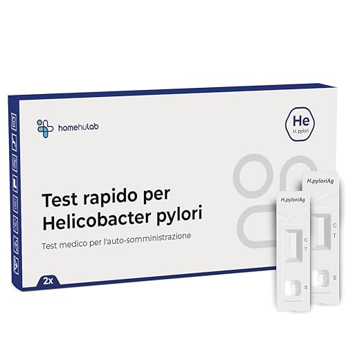 2x Test rapido Helicobacter Pylori per uso domestico, semplice test delle feci con antigene per disturbi gastrici come bruciore di stomaco o gastrite come autotest per H. Pylori (2x test)