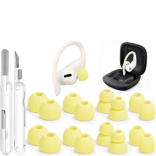 Polislime 8 Pairs Replacement Ear tip for Powerbeats Pro （Yellow）