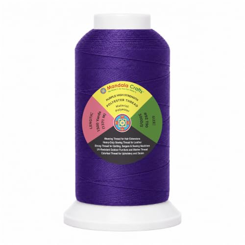 Mandala Crafts Purple Tex 90 Polyester Heavy Duty Thread for Upholstery