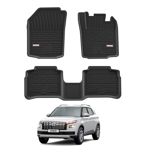 Image of 3D TPE Car Floor Mat for Venue (2022 Onwards) Custom Fit, Heavy Duty & Anti-Slip Venue Floor Mat | Easy to Clean, All Weather Resistant, Waterproof & Dustproof Car Foot Mat