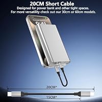 15cm USB C auf USB C Kabel für iPhone 16/15 Pro/Max/Plus, 2 Stück 60W Ladekabel USBC auf USBC Kurz 15cm für Samsung Galaxy S24/S23 Ultra, Schnellladekabel USB-C 0,15 M – Ansicht 5