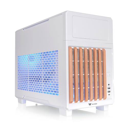 Image of Thermaltake TR200 WS; Micro Chassis; Wood Front Trim; mATX /mITX Support; 360mm Radiator Support; 365mm GPU Clearance; 175mm Air Cooler Clearance; 5.25 inch Bay Support; Snow; CA-11L-00S6NN-WS