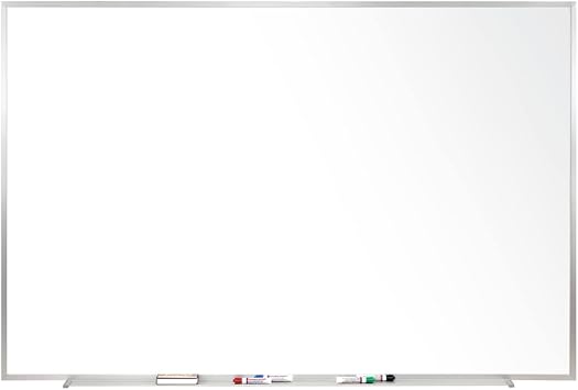 Ghent 4 x 5 Porcelain Magnetic Whiteboard, Aluminum Frame, 1 Marker, 1 Eraser, Made in the USA M1-45-4