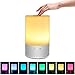 Touch Sensor Beside Lamp, SATU BROWN Smart LED Table Lamp Night Light Desk Lamps Portable Atmosphere Lighting, Dimmable Warm White Lights and Color Changing RGB
